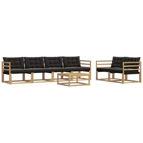 Set di divani da esterno 7 pcs Bianco e Nero 79 x 79 x 37 cm - Foto 1