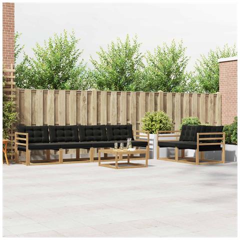 Set di divani da esterno 7 pcs Bianco e Nero 79 x 79 x 37 cm - Foto 2