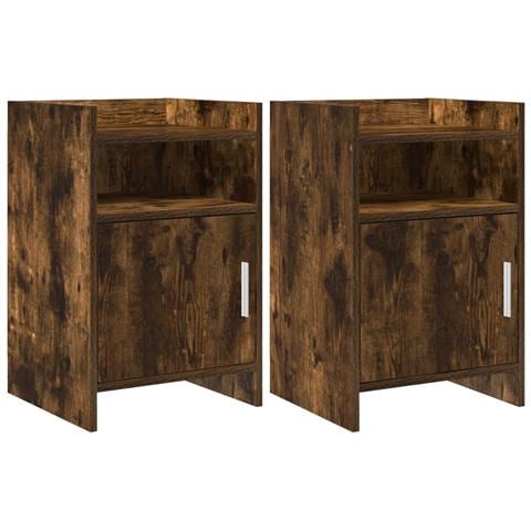 Comodini 2 pcs Rovere Fumo 40 x 36 x 60 cm Legno ingegnerizzato - Foto 1