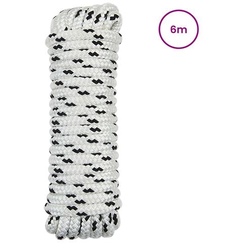 Corda da Barca 6 m 1.2 Bianco e Nero Poliestere - Foto 2