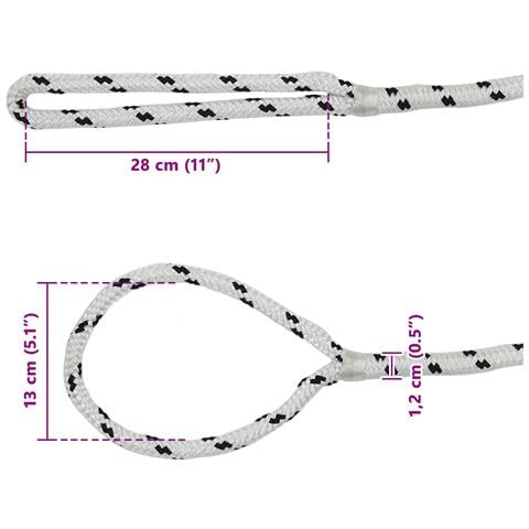 Corda da Barca 6 m 1.2 Bianco e Nero Poliestere - Foto 7
