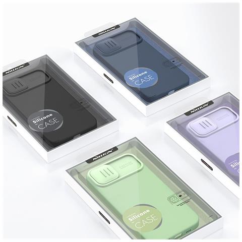 Nillkin Camshield Custodia Magnetica In Silicone Per Iphone 14 Plus, Copertura Magsafe Con Tappo Per Fotocamera, Blu. - Foto 7