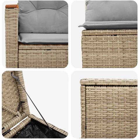Set di divani 5 pz Beige e Grigio Chiaro - Foto 2