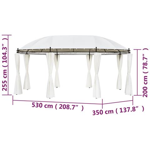 Gazebo Bianco Crema 530x350x265 Cm - Foto 2