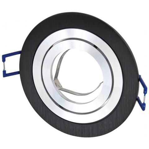 PORTAFARETTO QUADRATO CON CORNICE IN CRISTALLO SFONDO NERO MOD MARS PER FARETTI 50 MM INCASSO CONNETTORE GU10