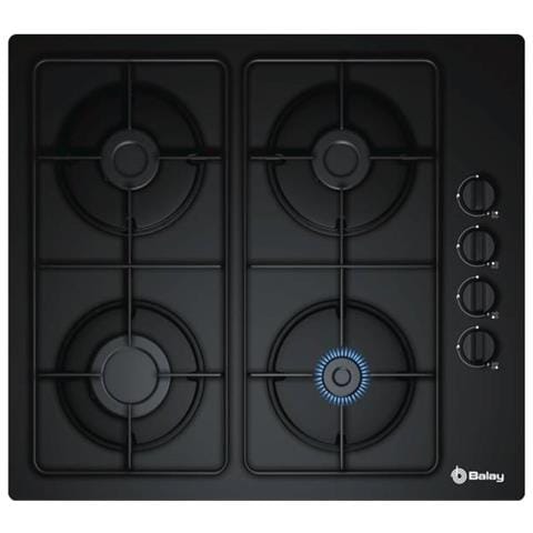 Piano Cottura S0407889 a Gas 4 Fuochi da 60 cm Colore Nero - Foto 2