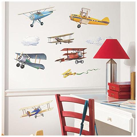 Roommates, Adesivi Da Parete Per Camerette, Motivo: Aerei D'epoca- - Foto 2