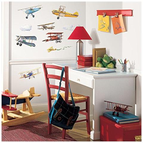 Roommates, Adesivi Da Parete Per Camerette, Motivo: Aerei D'epoca- - Foto 3