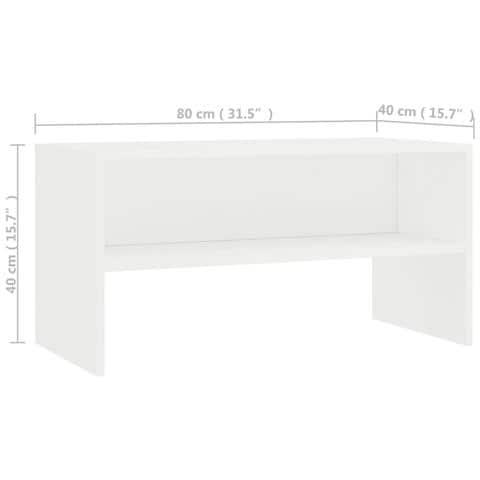 Mobile Porta TV Bianco 80x40x40 cm in Legno Multistrato - Foto 2