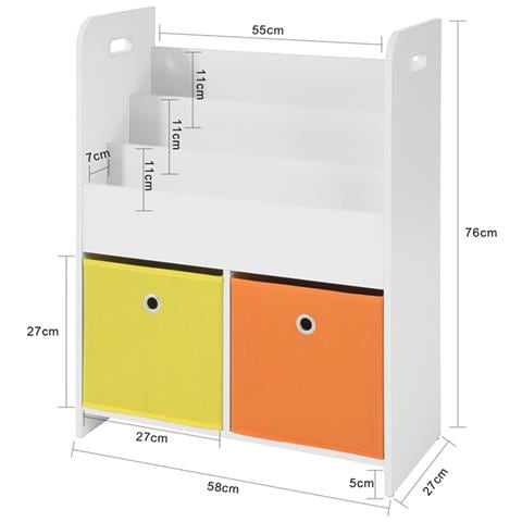 Libreria Montessoriana Per Bambini Scaffale Portagiochi, kmb27-w, it - Foto 2