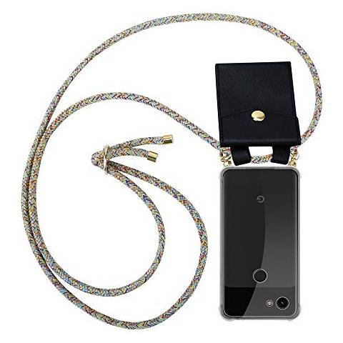 Catena Di Telefoni Cellulari Compatibile Con Google Pixel 3a Xl In Rainbow - Coperchio Protettivo In Silicone Con Anelli D'oro, Cinturino In Corda E Custodia Staccabile - Foto 1