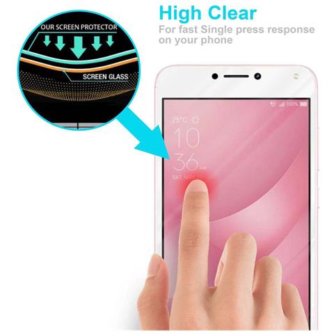 Pellicola Armatura A Schermo Intero Compatibile Con Asus Zenfone 4 Max (5,5 Zoll) In Trasparente Con Bianco - Vetro Temperato (tempered) Di Protezione Del Display In Durezza 9h Con 3d Touch - Foto 9