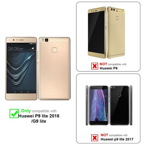 Custodia Compatibile Con Huawei P9 Lite In Nero Ossido - Coperchio Protettivo Con Chiusura Magnetica E 3 Slot Per Carte - Foto 10