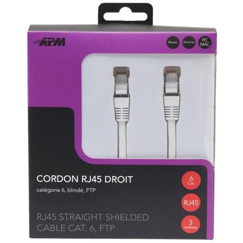 Cavo Rj45 Cat. 6 Ftp Diritto - Bianco - 3 M - Foto 2