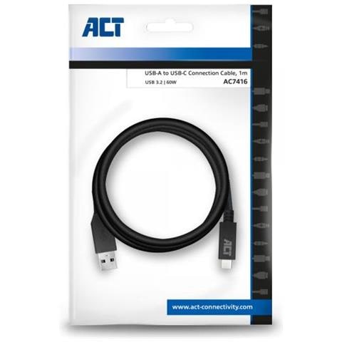 Ac7416 Cavo Usb 1 M Usb 3.2 Gen 1 (3.1 Gen 1) Usb C Usb A Nero - Foto 3