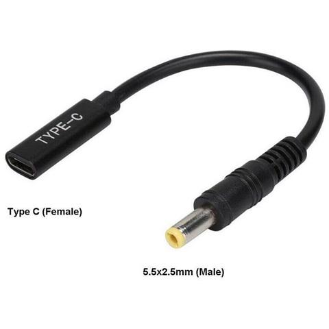 Coreparts Mbxusbc-co0005 Adattatore Per Inversione Del Genere Dei Cavi Usb C 5.5*2.5mm Nero (conversion Cable - Convert - Foto 2