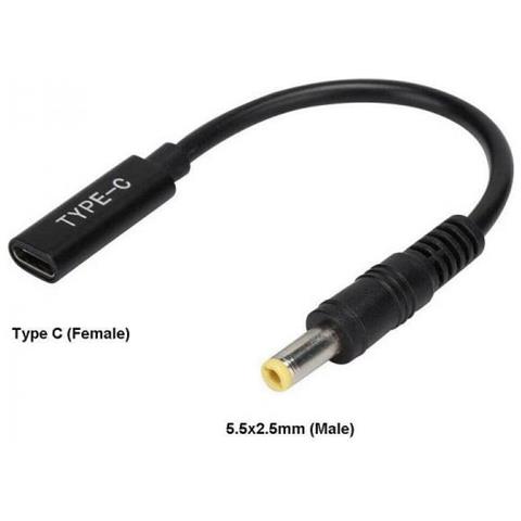 Coreparts Mbxusbc-co0005 Adattatore Per Inversione Del Genere Dei Cavi Usb C 5.5*2.5mm Nero (conversion Cable - Convert - Foto 1