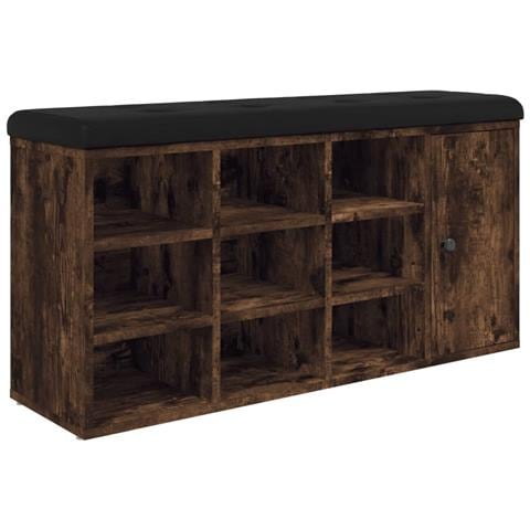 Panca Porta Scarpe Rovere Fumo 102x32x50 Cm Legno Multistrato - Foto 2