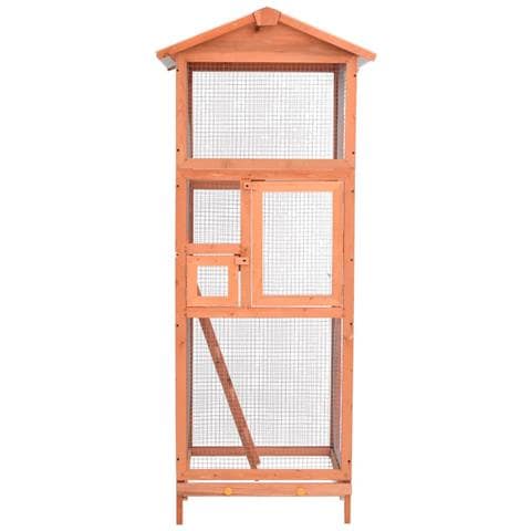 Voliera 68x62x166 Cm In Legno Massello Di Abete - Foto 2