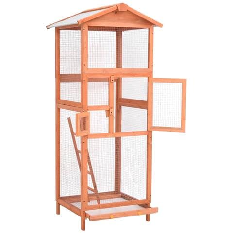 Voliera 68x62x166 Cm In Legno Massello Di Abete - Foto 8