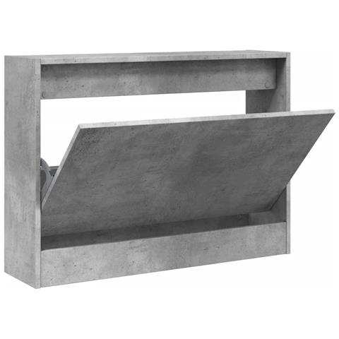 Scarpiera Grigio Cemento 80x21x57 Cm In Legno Multistrato - Foto 2