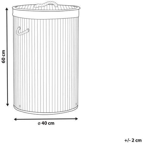 Cestino Sannar Legno Di Bambù Bianco 75 L - Foto 2