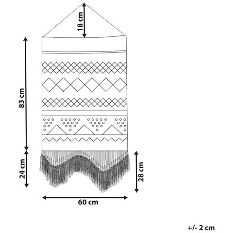 Decorazione Da Parete In Tessuto Bazdan Cotone 107 Cm Beige - Foto 2