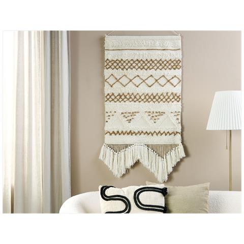 Decorazione Da Parete In Tessuto Bazdan Cotone 107 Cm Beige - Foto 1