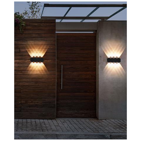 Set Di 2 Luci Da Parete Da Giardino A Led Weldon Nero - Foto 1