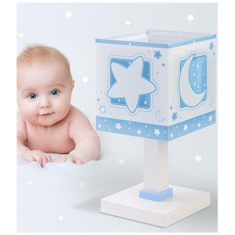 Lampada Da Comodino Per Bambini Moonlight Luna E Stelle Blu - Foto 1