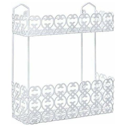 Portaoggetti Sapone Bagnoschiuma 2 Piani Ripiani Appoggio Bagno Da Parete 52525 - Foto 1