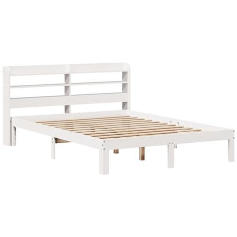 Giroletto Con Testiera Bianco 120x190 Cm Legno Massello Di Pino - Foto 3