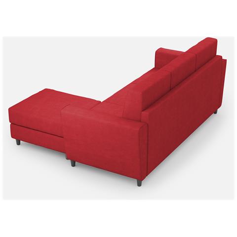 Divano Yasel 3 Posti (tre Sedute Da 60cm) + Pouf Misure Esterne L. 212 P. 155 Colore Rosso - Foto 5
