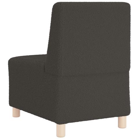 Divano Sedia Grigio Scuro 55 cm Tessuto Riccio Simile alla Lana - Foto 8
