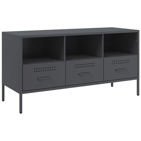 Mobile Tv Antracite 100,5x39x50,5 Cm In Acciaio - Foto 2