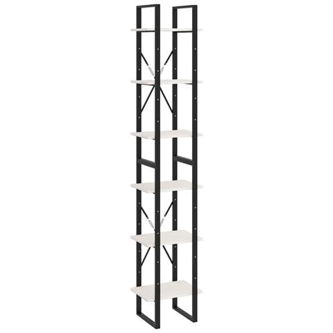 Scaffale Alto Bianco 40x30x210 Cm In Legno Massello Di Pino - Foto 1