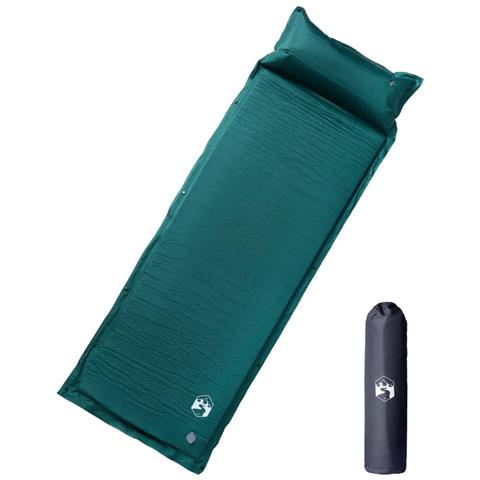 Materasso Campeggio Autogonfiabile Con Cuscini 1 Persona Verde - Foto 2