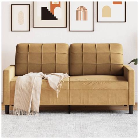 Lusso Casadino -  Divano A 2 Posti Marrone 140 Cm In Velluto - Foto 8