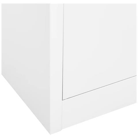 Lusso Casadino -  Armadio Per Ufficio Bianco 90x40x180 Cm In Acciaio - Foto 8