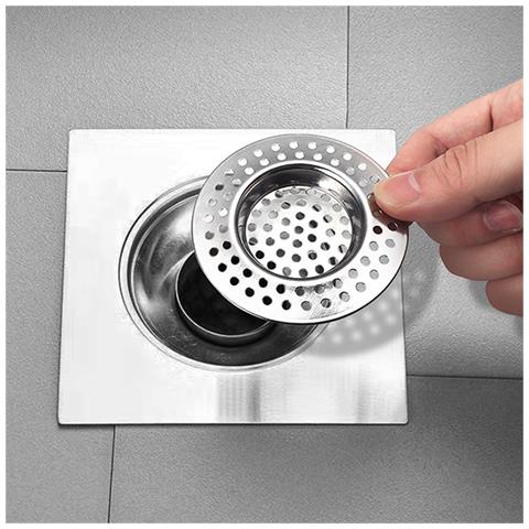 Filtro Per Scarico A Pavimento In Acciaio Inox, Filtro Per Lavello Acchiappa Capelli (confezione Da 4) Model 5 - Foto 2