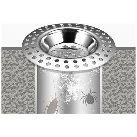 Filtro Per Scarico A Pavimento In Acciaio Inox, Filtro Per Lavello Acchiappa Capelli (confezione Da 4) Model 5 - Foto 4