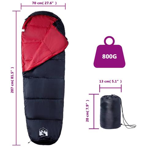 Sacco a Pelo Mummia da Campeggio per Adulti 3 Stagioni - Foto 5