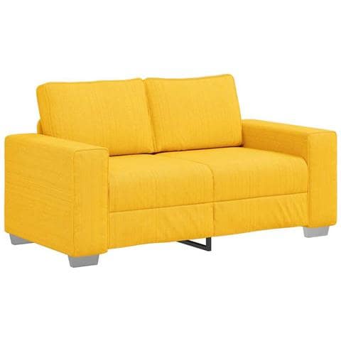 Divano Divanetto Giallo Chiaro 120cm Tessuto di Velluto a Coste - Foto 1