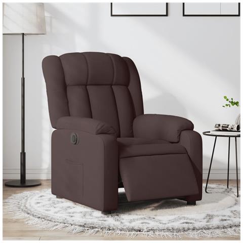 Poltrona Elettrica Reclinabile Marrone Scuro in Tessuto - Foto 2