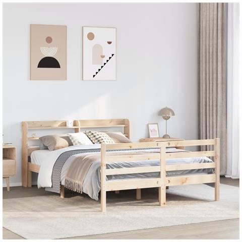 Giroletto con Testiera 120x190 cm in Legno Massello di Pino - Foto 2