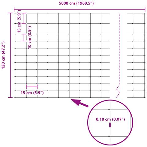 Recinzione per campi 1,2x50 m Acciaio zincato - Foto 8