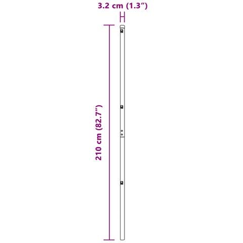 Pilastri per recinzione 7 pz Verde Ø32 mm 210 cm Acciaio zincato - Foto 8