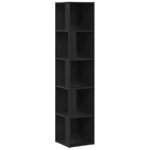 Armadio Angolare Nero Quercia 33x33x164,5 cm in Legno Ingegnerizzato - Foto 1