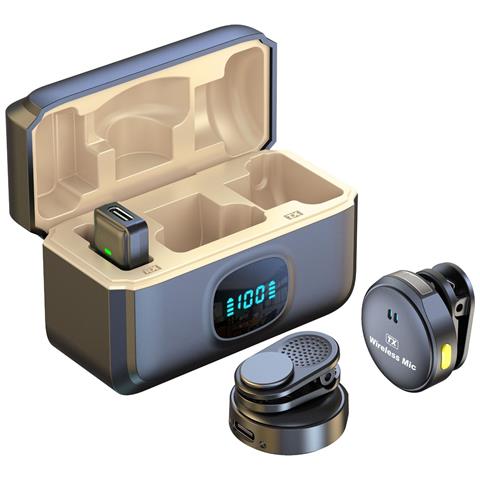 Microfono Lavalier Wireless Con Display Led, Sistema A Doppio Microfono, Interfaccia Type-c - Foto 1