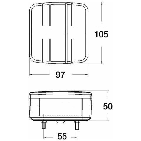Fanale Posteriore Dx Senza Luce Targa 100x95x50mm Confezione Da 2 Pezzi - Foto 2